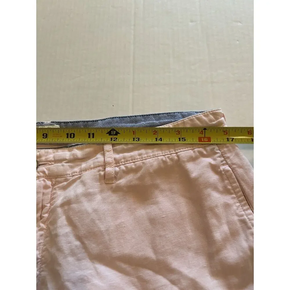 Faherty Shorts Men’s Sz 33 Pink Linen Malibu Beach Stretch Breathable Outdoors